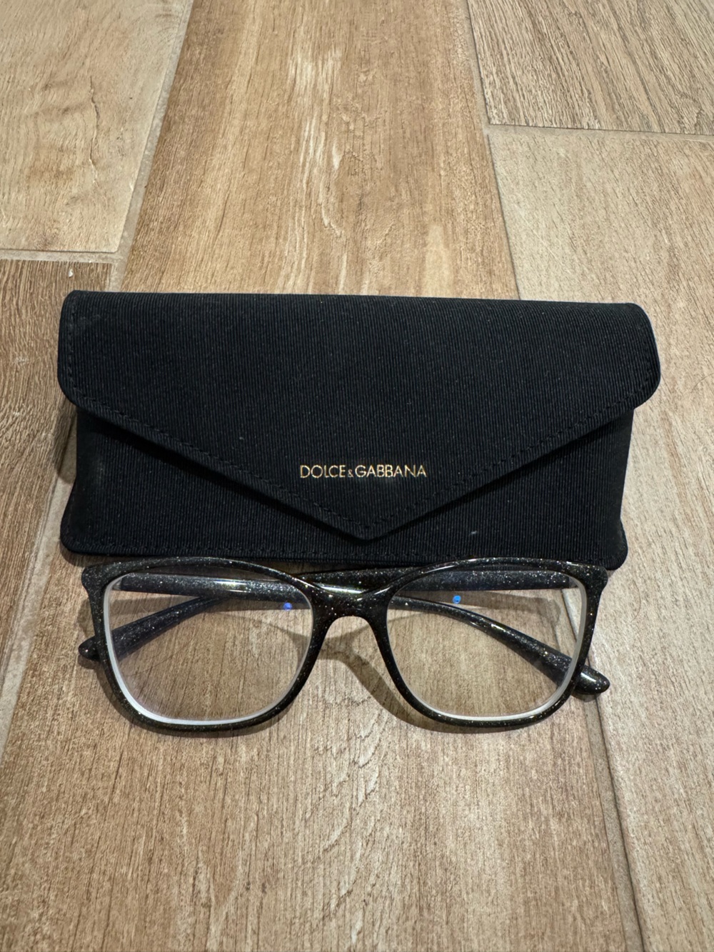 Dolce & Gabbana Black Glitter Eyeglasses